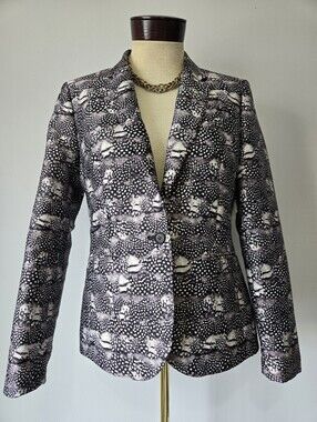 J. Crew Black and White Patterned Women's Blazer. Size 8
